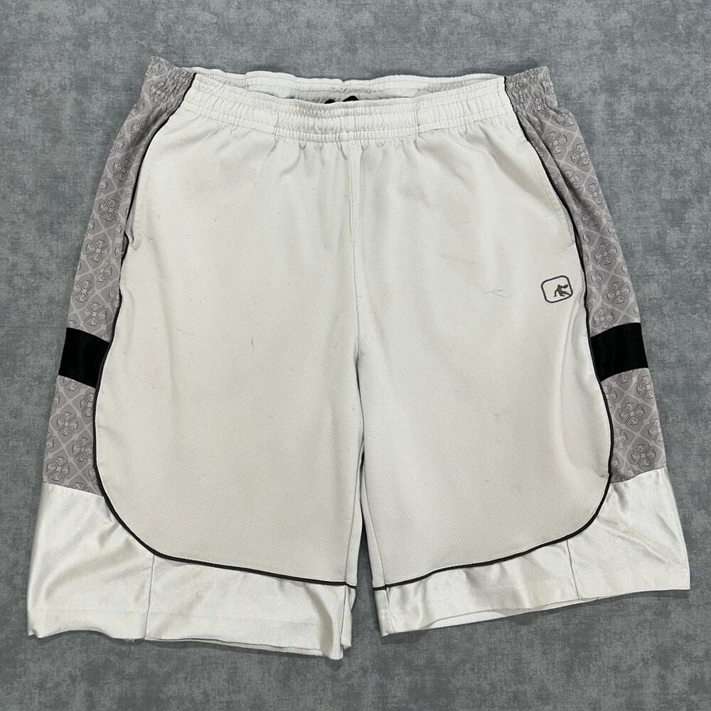 AND1 White Silver Baggy Basketball Shorts Y2K Mens XL Streetwear Athletic